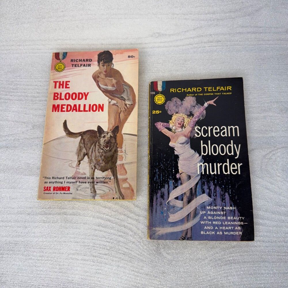 The Bloody Medallion & Scream Bloody Murder by Richard Telfair, Spy Novels PB